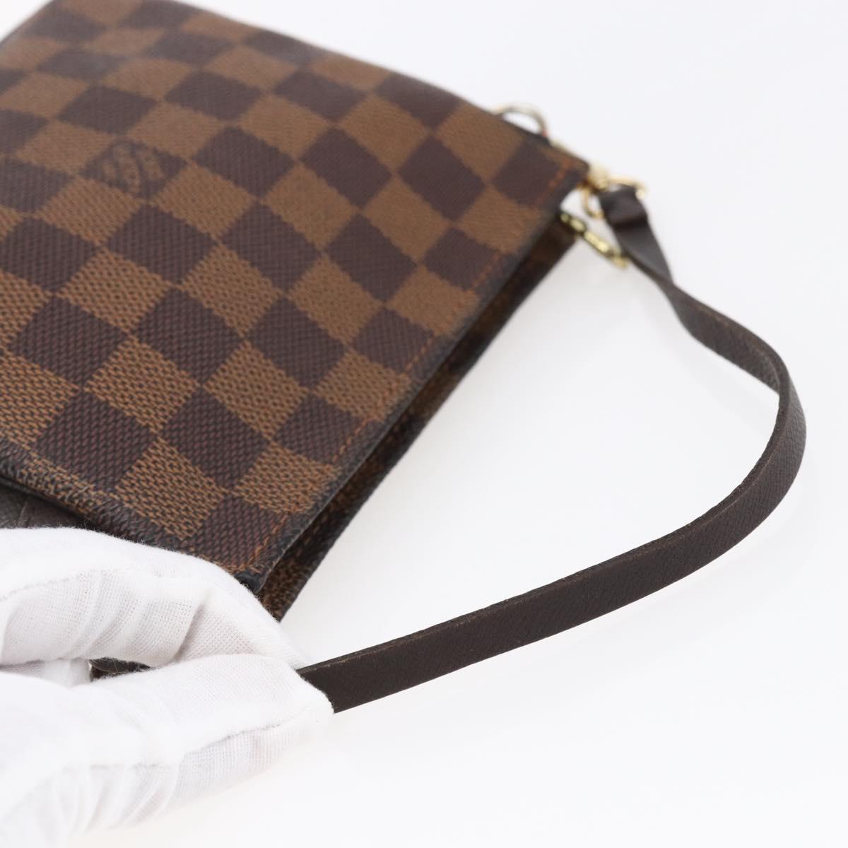 LOUIS VUITTON Damier Ebene Trousse Makeup Pouch N51982 LV Auth BA6543