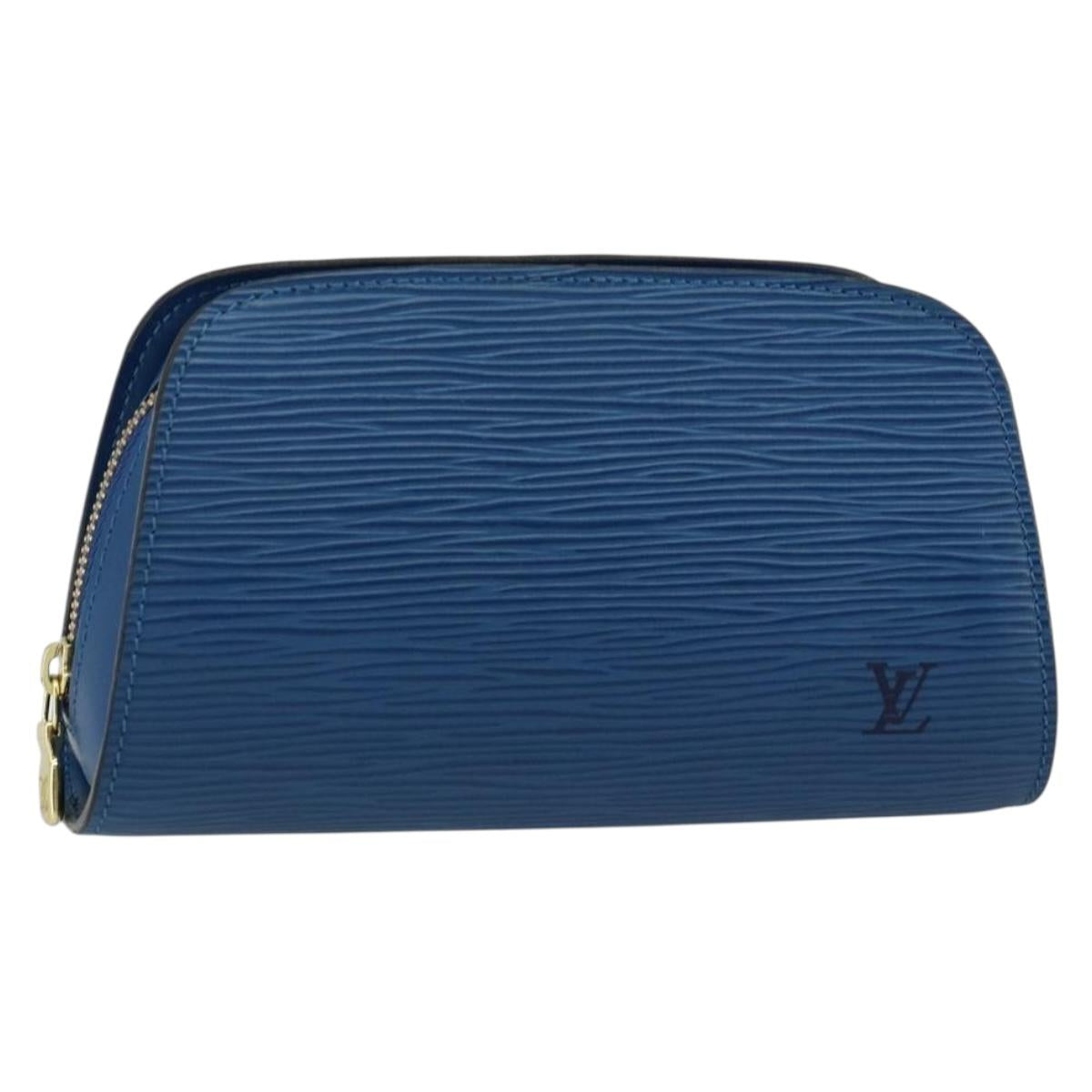 LOUIS VUITTON Epi Dauphine PM Pouch Blue M48445 LV Auth BA6544
