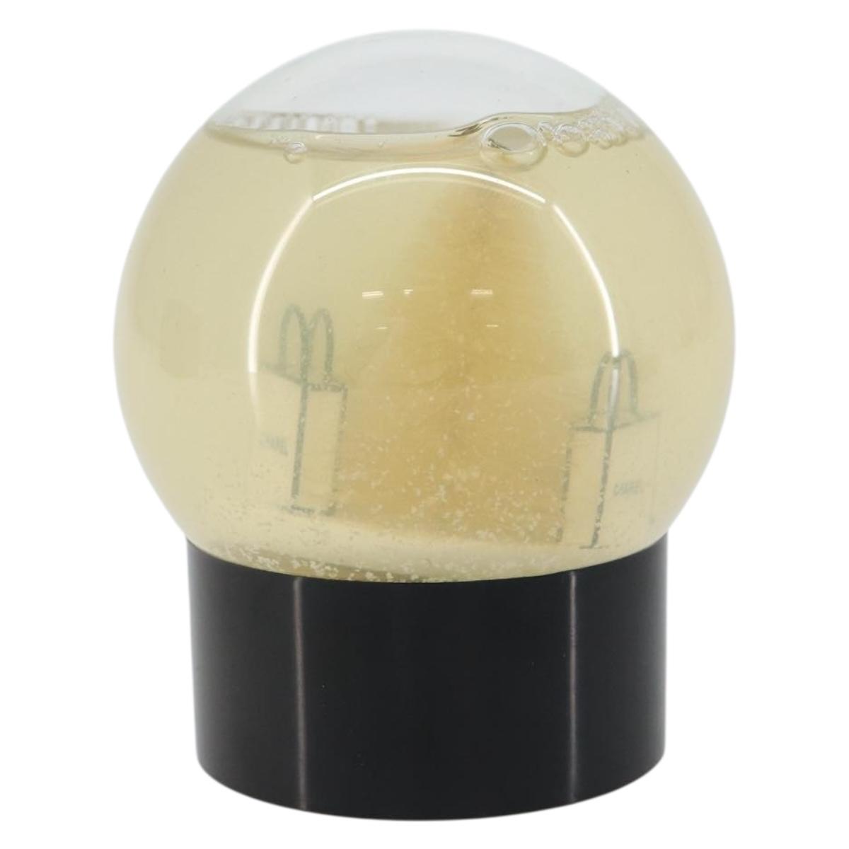 CHANEL Snow Globe Glass Clear CC Auth BA6546