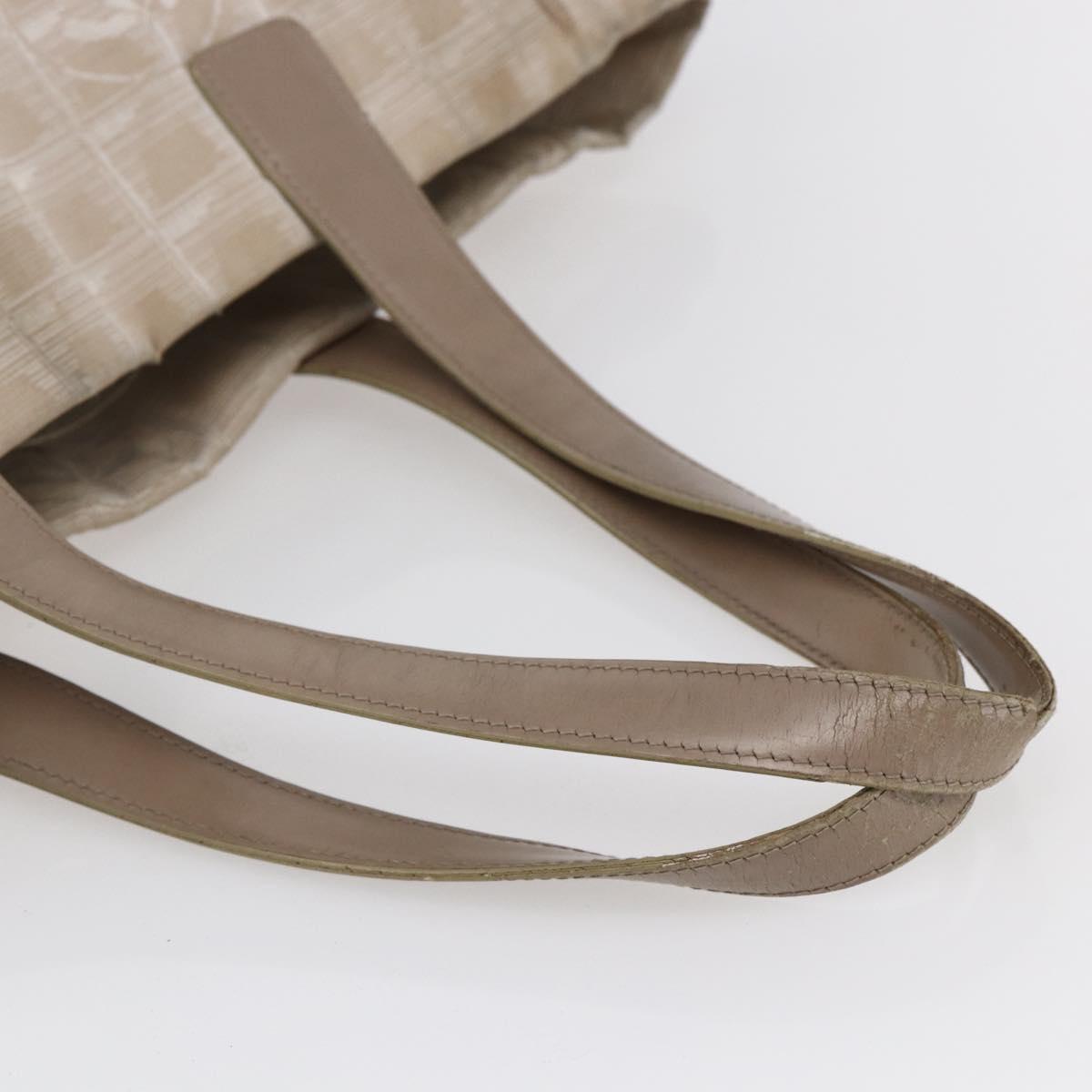 CHANEL New Travel Line Tote Bag Nylon Pink Silver CC Auth BA6548