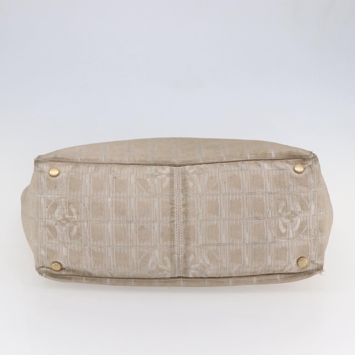 CHANEL New Travel Line Tote Bag Nylon Pink Silver CC Auth BA6548