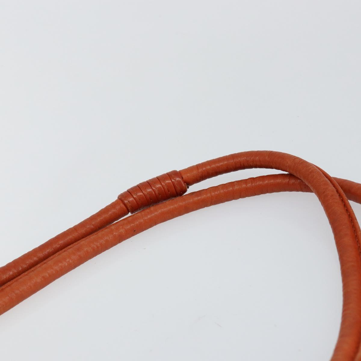 CHANEL COCO Mark Shoulder Bag Leather Orange CC Auth BA6550