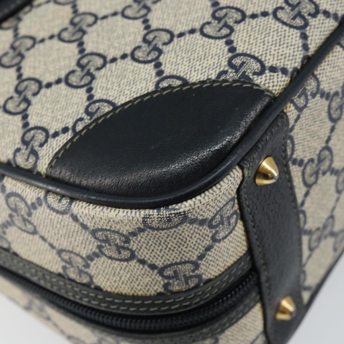 GUCCI GG Supreme Hand Bag PVC Navy Gold 000 58 0090 Auth BA6556