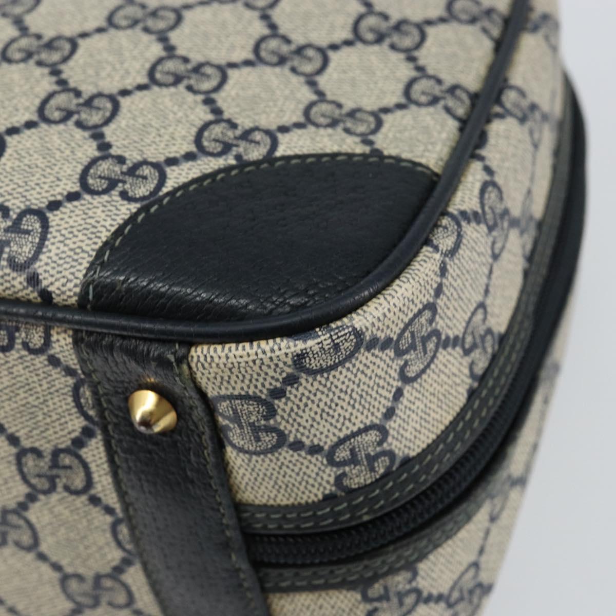 GUCCI GG Supreme Hand Bag PVC Navy Gold 000 58 0090 Auth BA6556