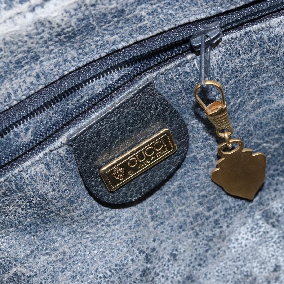 GUCCI GG Supreme Hand Bag PVC Navy Gold 000 58 0090 Auth BA6556