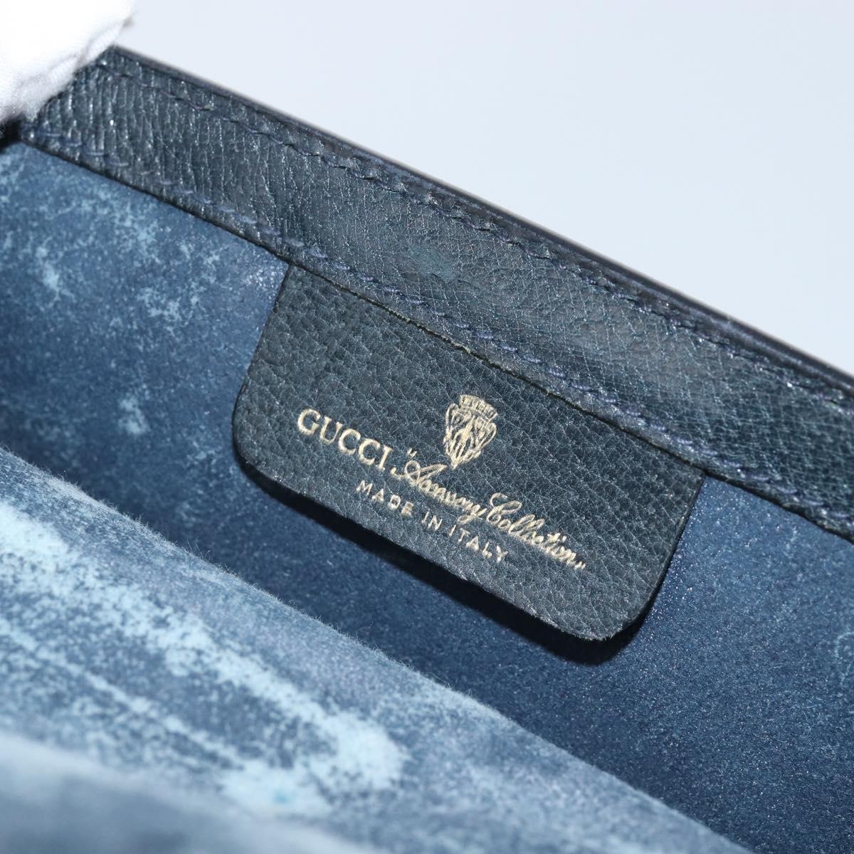 GUCCI GG Supreme Sherry Line Clutch Bag PVC Navy Gold 89 01 006 Auth BA6557