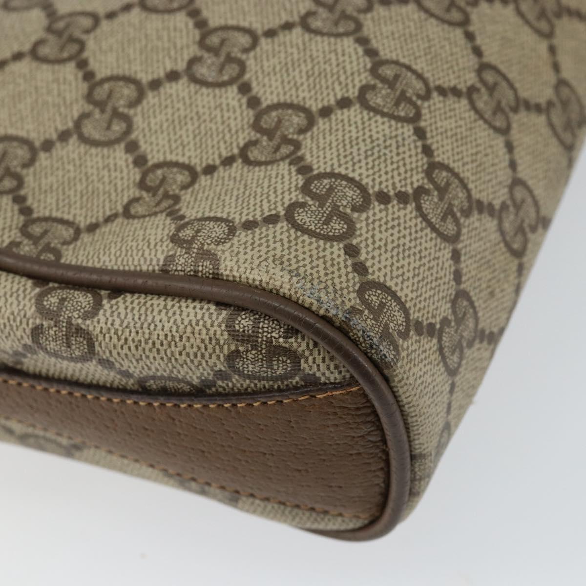 GUCCI GG Supreme Web Sherry Line Bag PVC Beige Gold 89 02 018 Auth BA6558