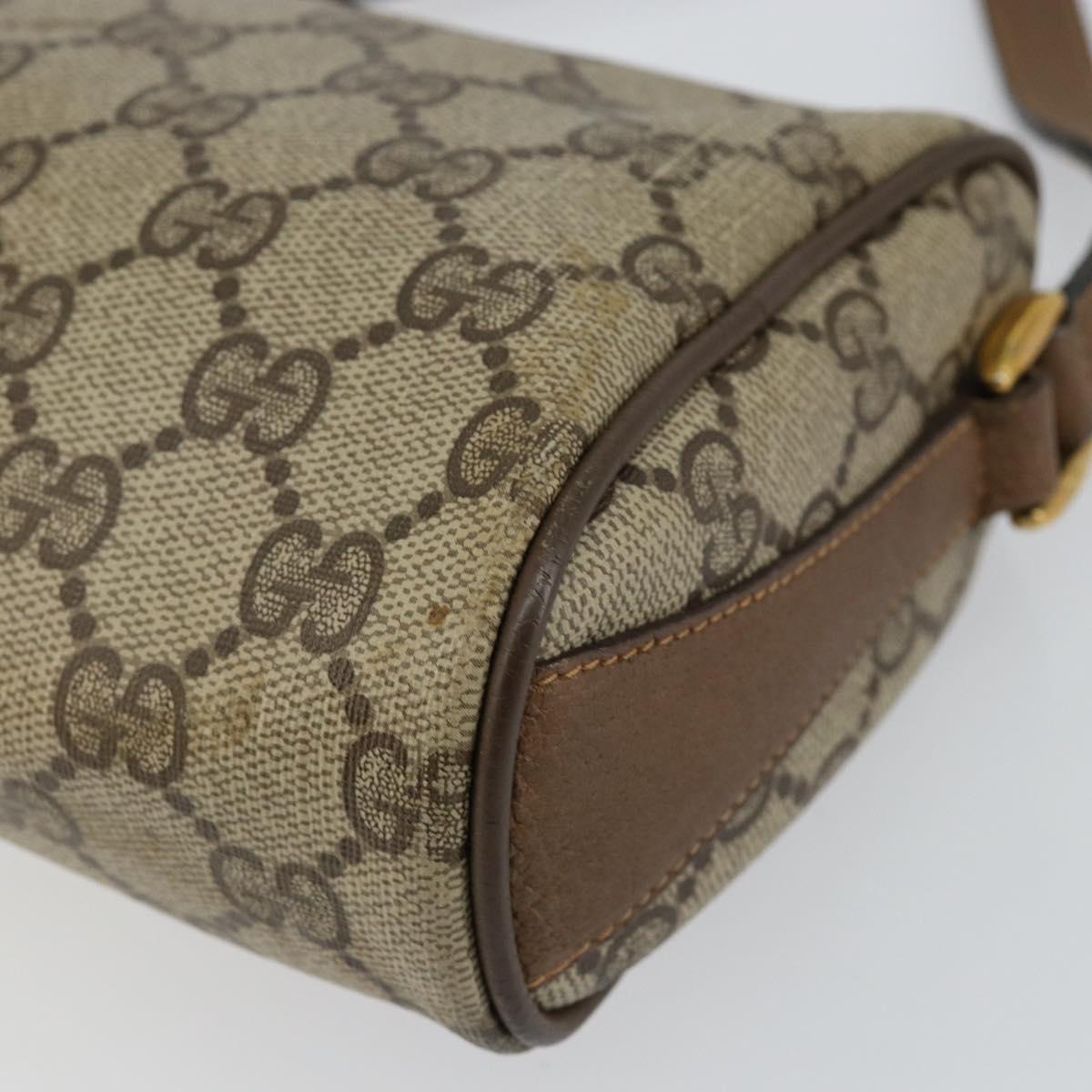 GUCCI GG Supreme Web Sherry Line Bag PVC Beige Gold 89 02 018 Auth BA6558