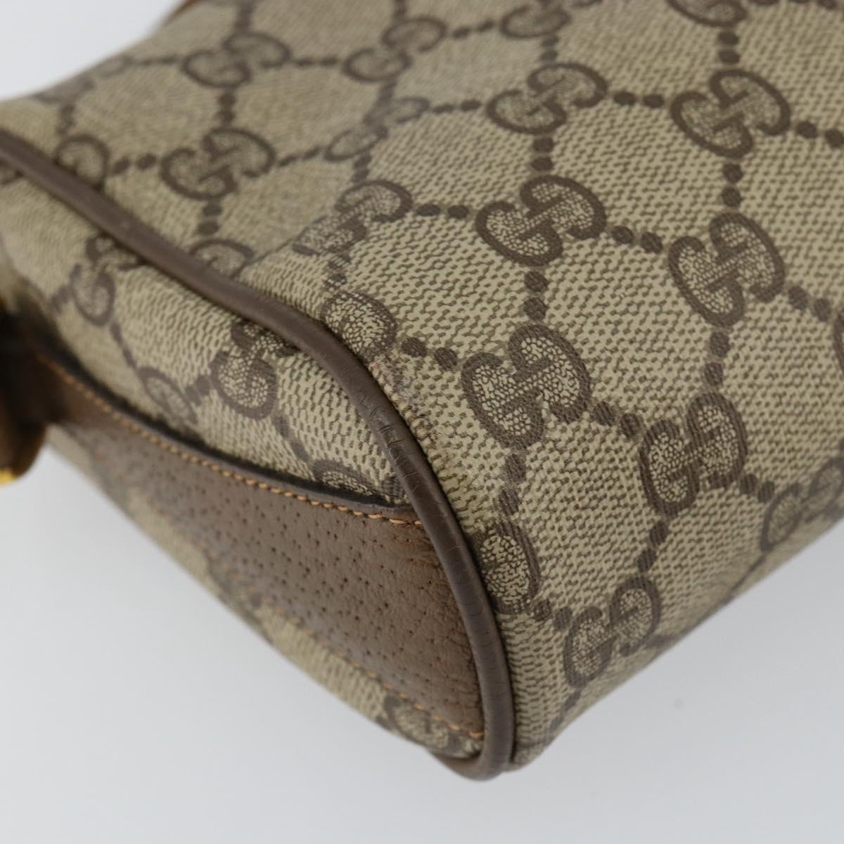 GUCCI GG Supreme Web Sherry Line Bag PVC Beige Gold 89 02 018 Auth BA6558