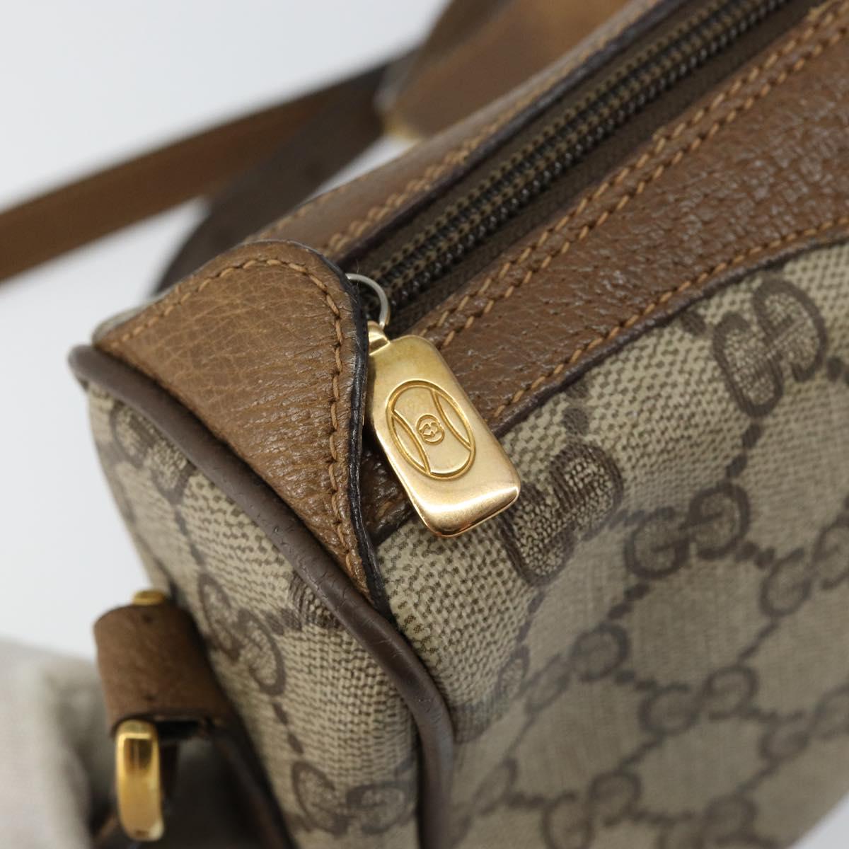 GUCCI GG Supreme Web Sherry Line Bag PVC Beige Gold 89 02 018 Auth BA6558