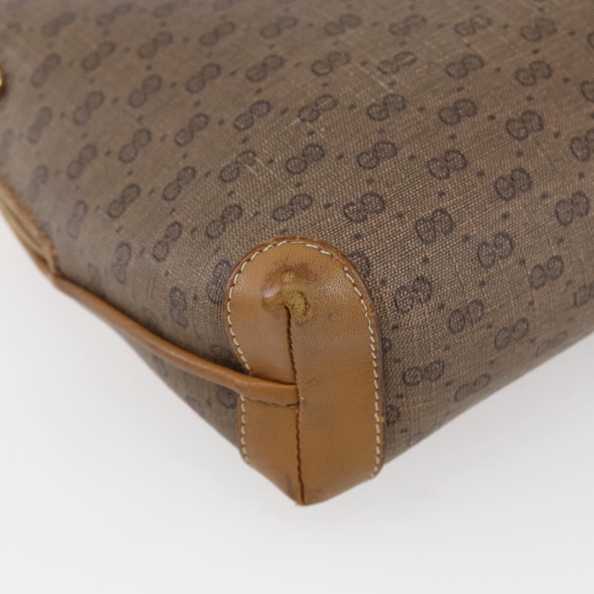 GUCCI Micro GG Supreme Shoulder Bag PVC Brown Gold 007 104 4916 Auth BA6559