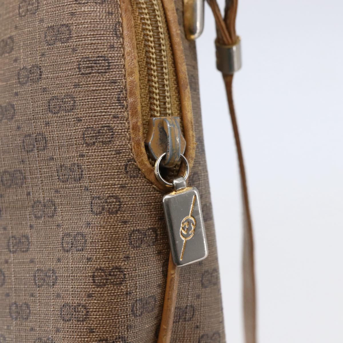 GUCCI Micro GG Supreme Shoulder Bag PVC Brown Gold 007 104 4916 Auth BA6559