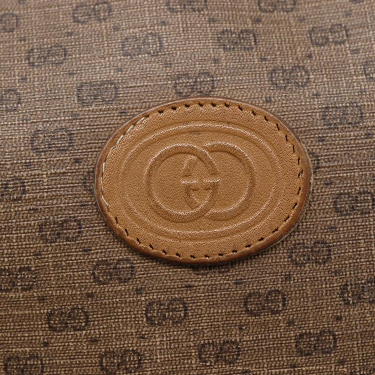 GUCCI Micro GG Supreme Shoulder Bag PVC Brown Gold 007 104 4916 Auth BA6559