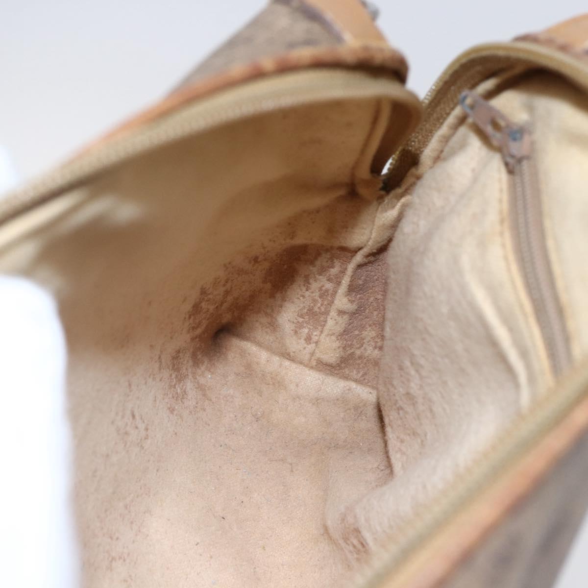 GUCCI Micro GG Supreme Shoulder Bag PVC Brown Gold 007 104 4916 Auth BA6559