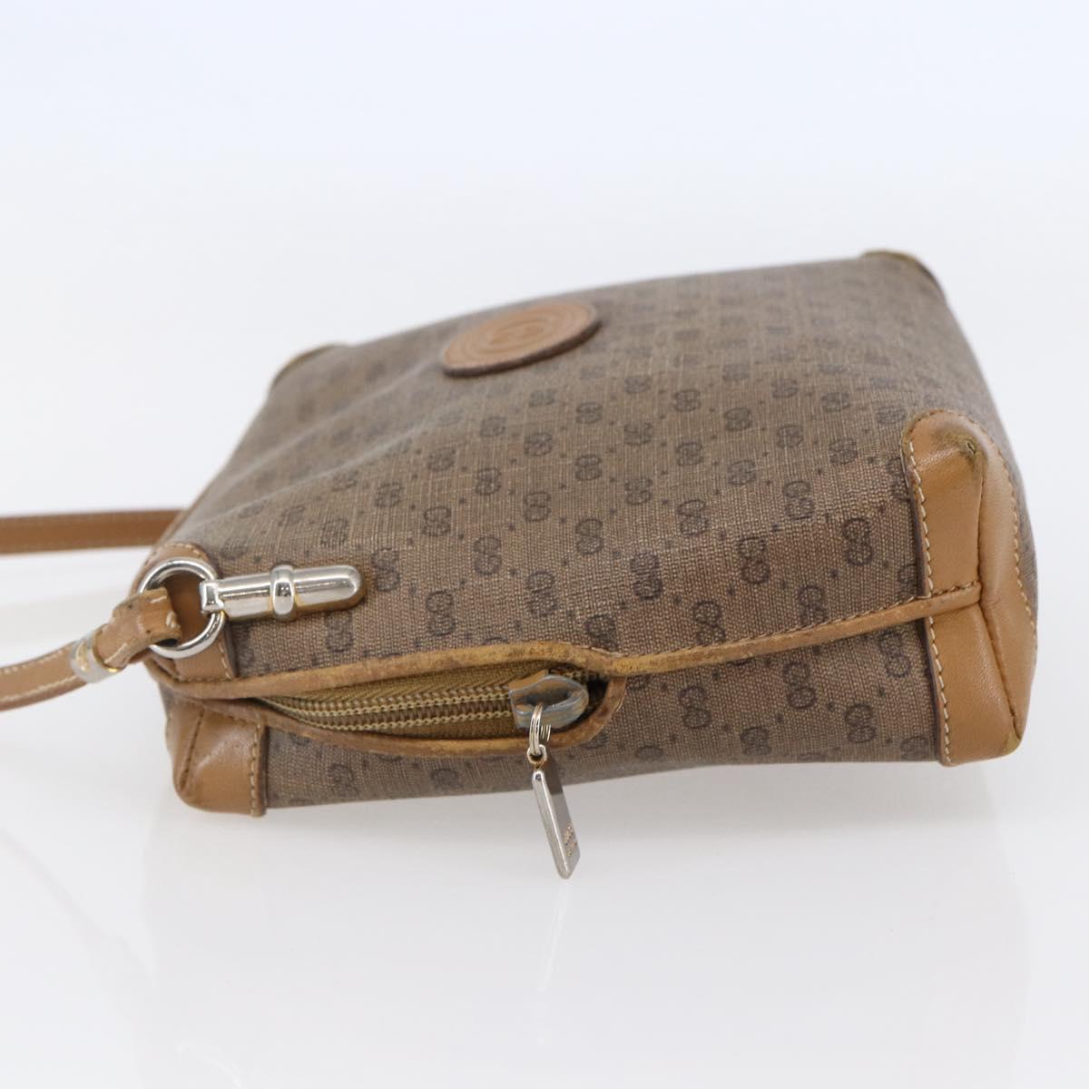 GUCCI Micro GG Supreme Shoulder Bag PVC Brown Gold 007 104 4916 Auth BA6559