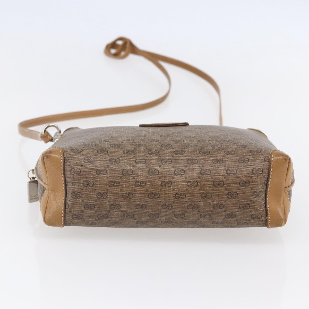 GUCCI Micro GG Supreme Shoulder Bag PVC Brown Gold 007 104 4916 Auth BA6559