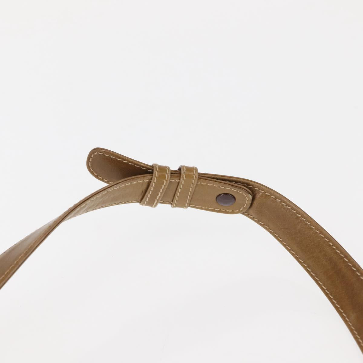 GUCCI Shoulder Bag Leather Brown Gold Auth BA6561