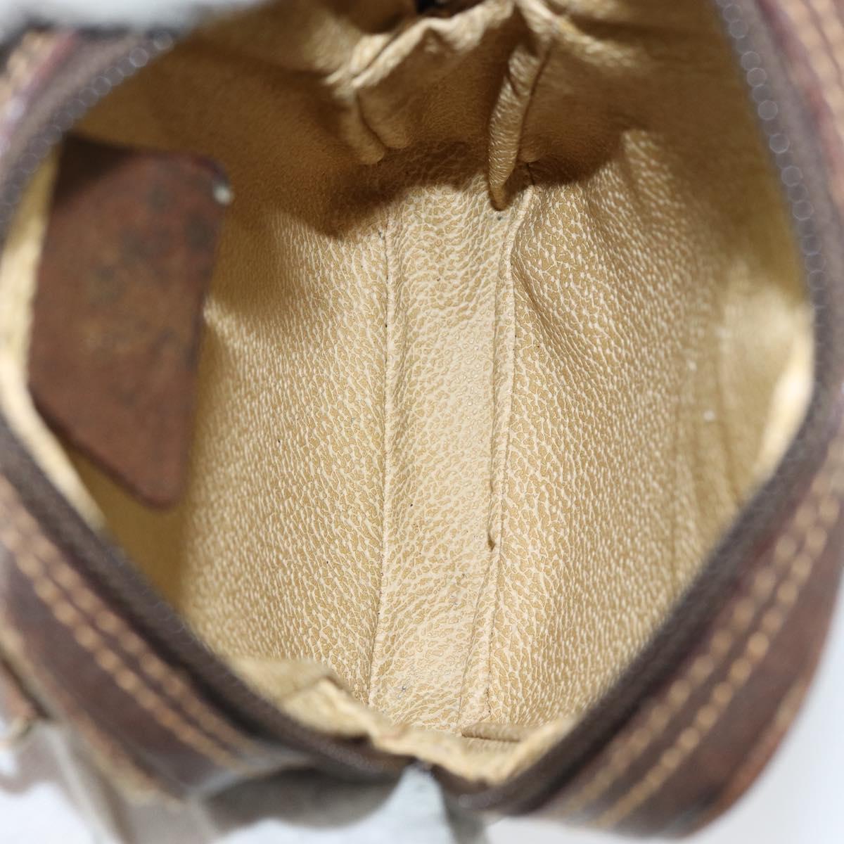 GUCCI GG Supreme Shoulder Bag PVC Beige Gold Auth BA6562