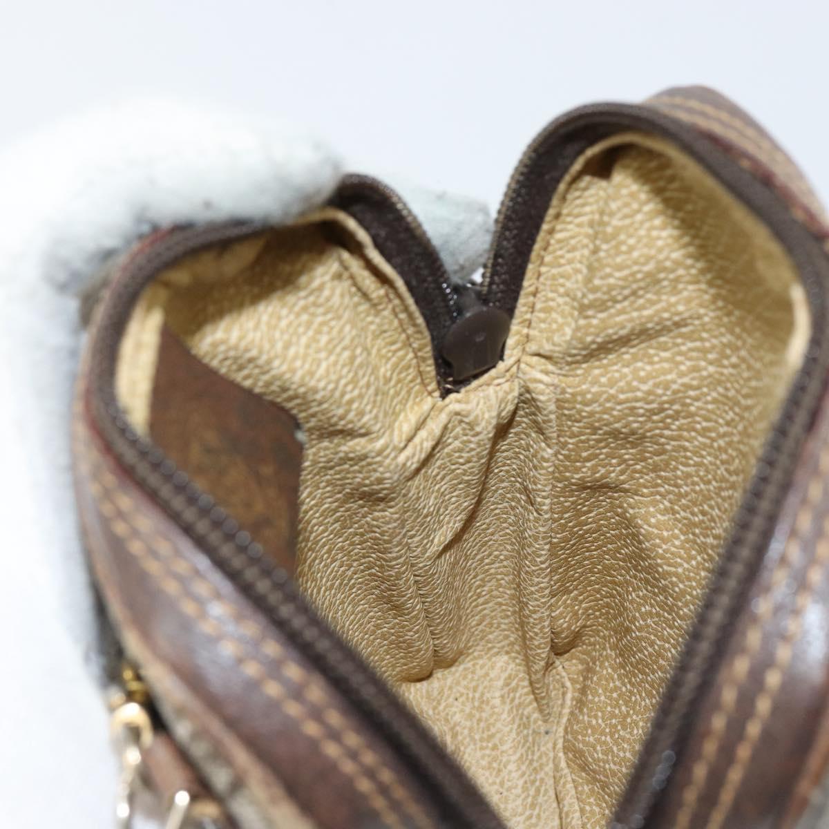 GUCCI GG Supreme Shoulder Bag PVC Beige Gold Auth BA6562