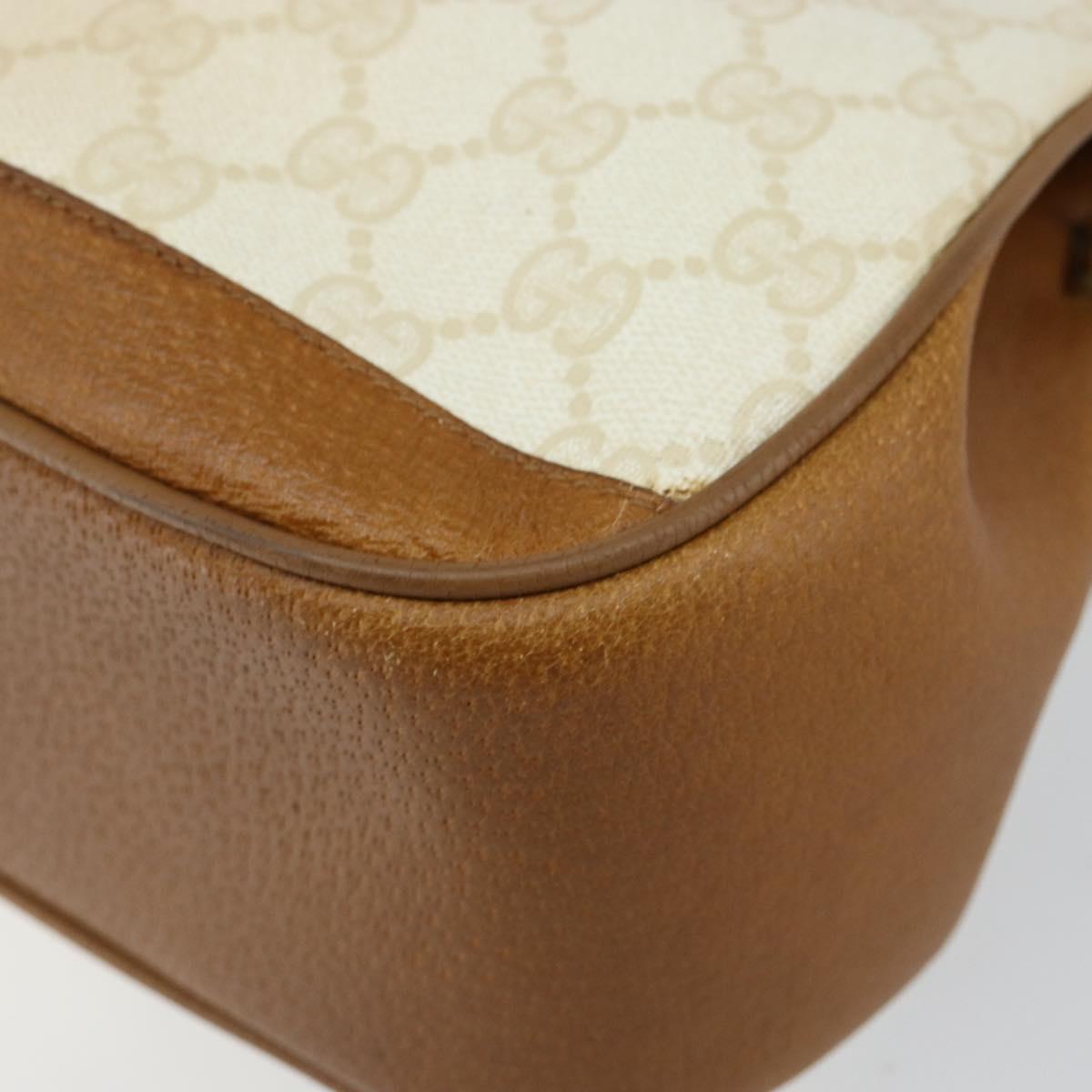 GUCCI GG Supreme Shoulder Bag PVC Beige Gold 116 02 076 Auth BA6563