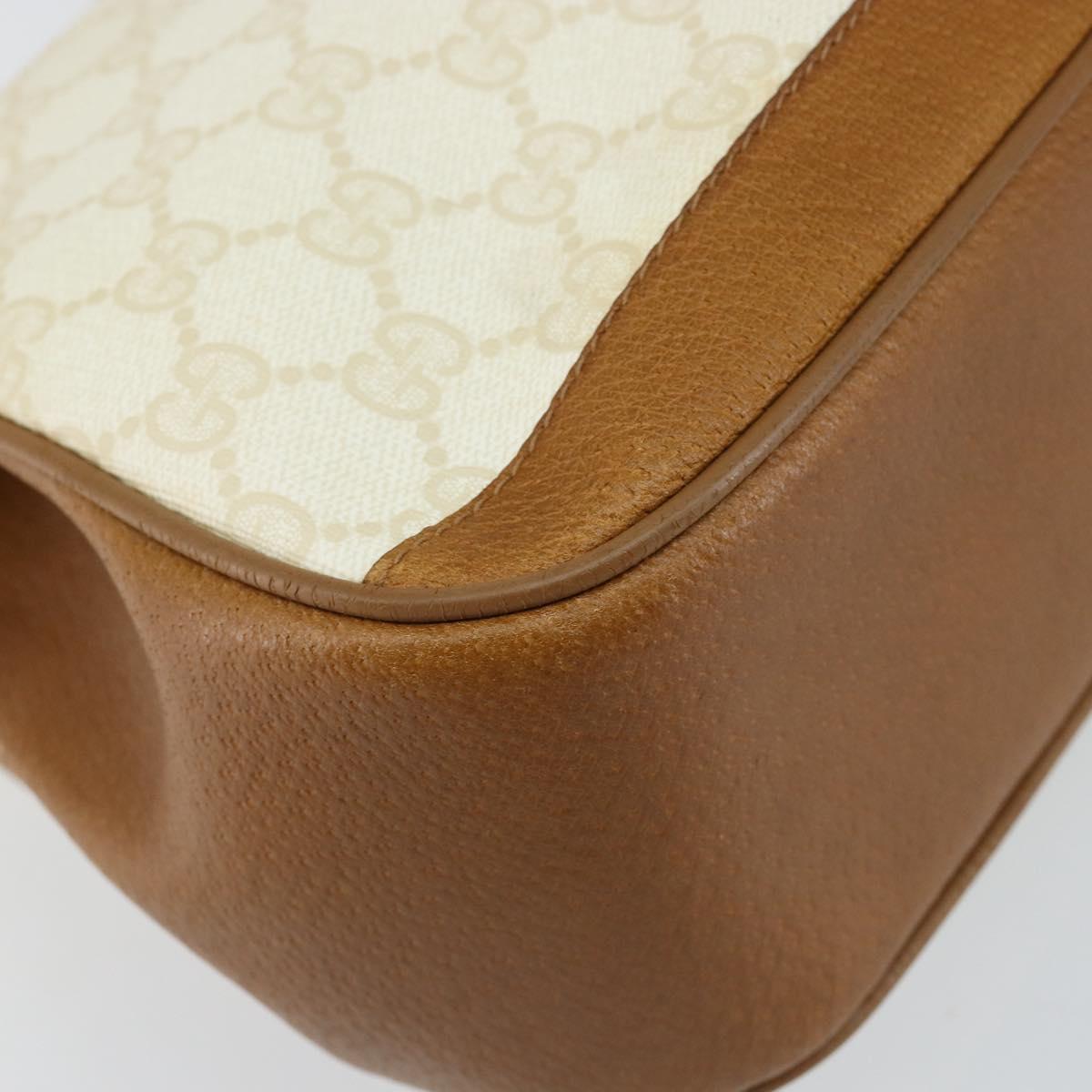 GUCCI GG Supreme Shoulder Bag PVC Beige Gold 116 02 076 Auth BA6563