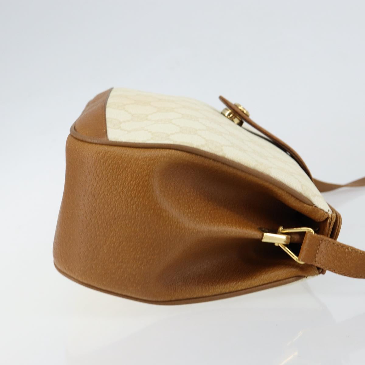 GUCCI GG Supreme Shoulder Bag PVC Beige Gold 116 02 076 Auth BA6563