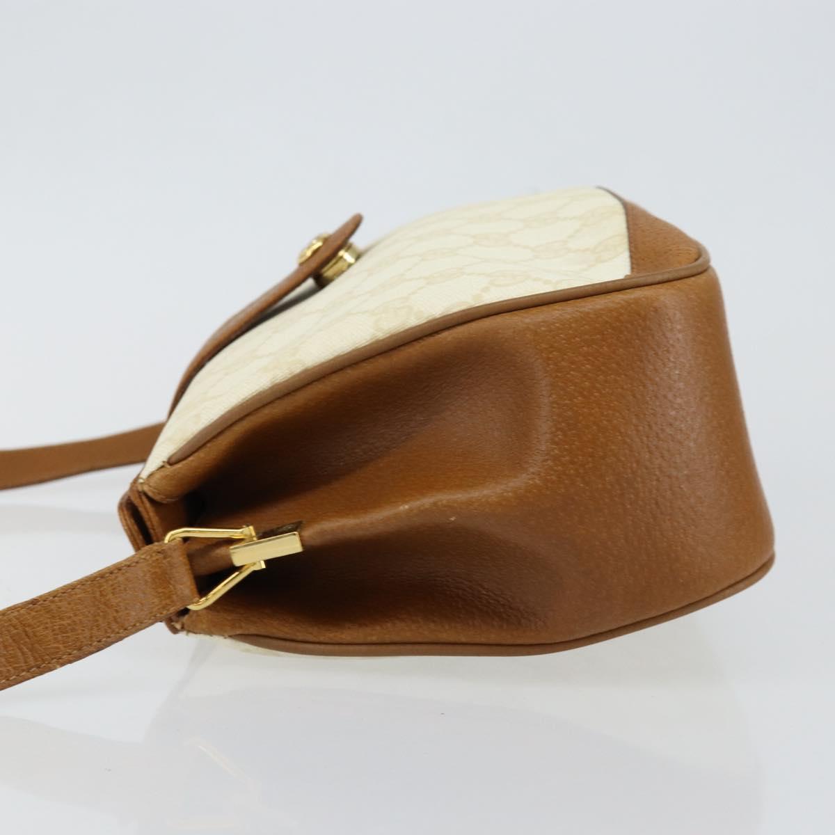 GUCCI GG Supreme Shoulder Bag PVC Beige Gold 116 02 076 Auth BA6563