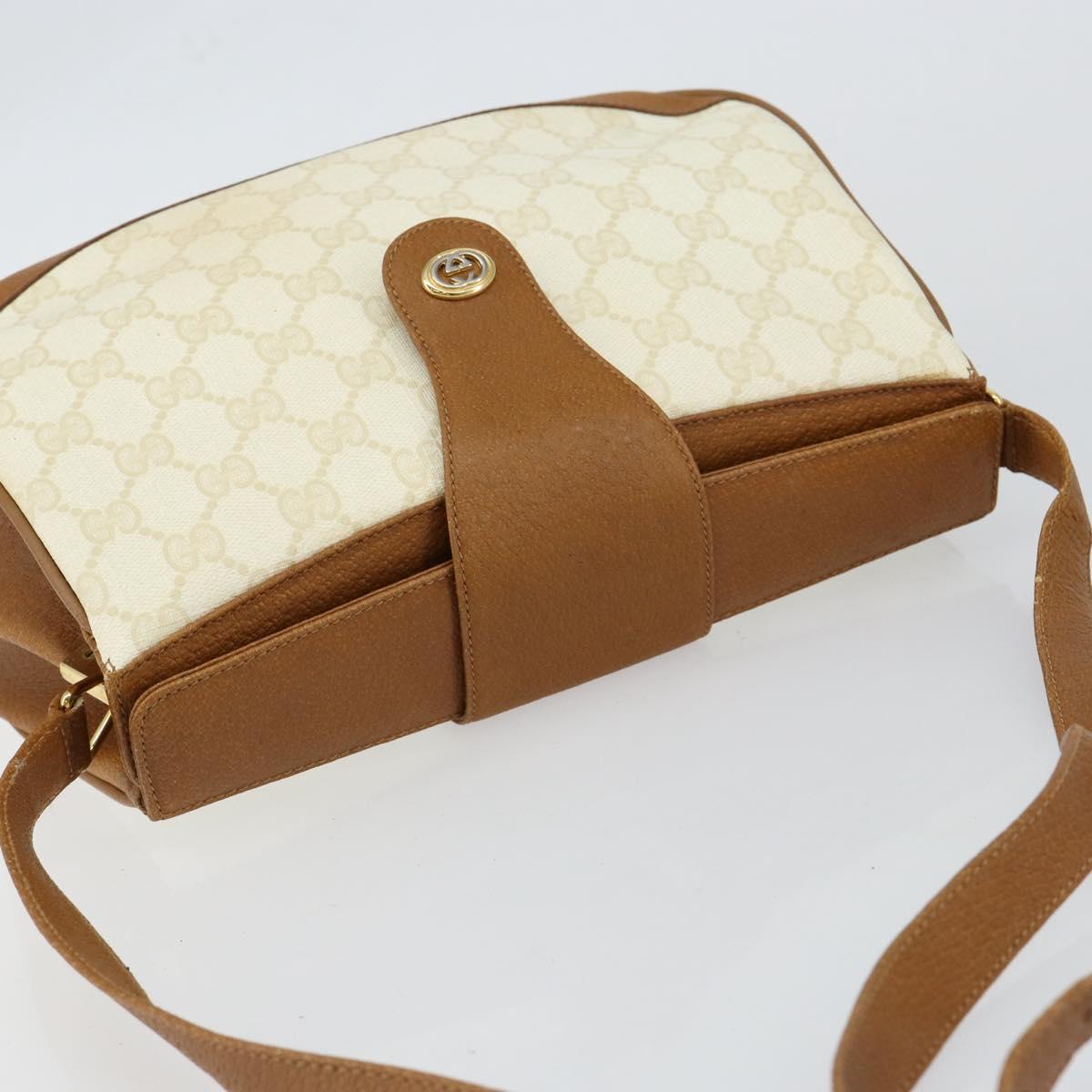 GUCCI GG Supreme Shoulder Bag PVC Beige Gold 116 02 076 Auth BA6563