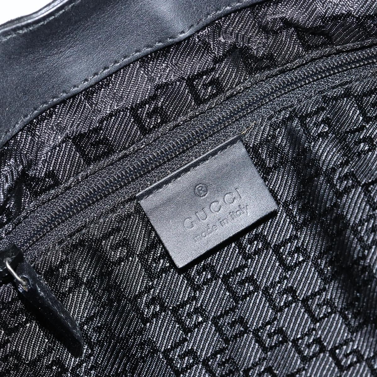 GUCCI Jackie Shoulder Bag Suede Leather Black Silver 001 4052 1669 Auth BA6564