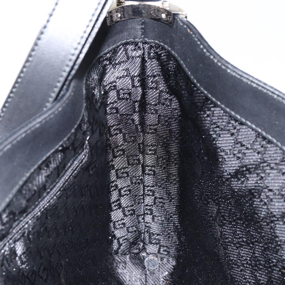 GUCCI Jackie Shoulder Bag Suede Leather Black Silver 001 4052 1669 Auth BA6564