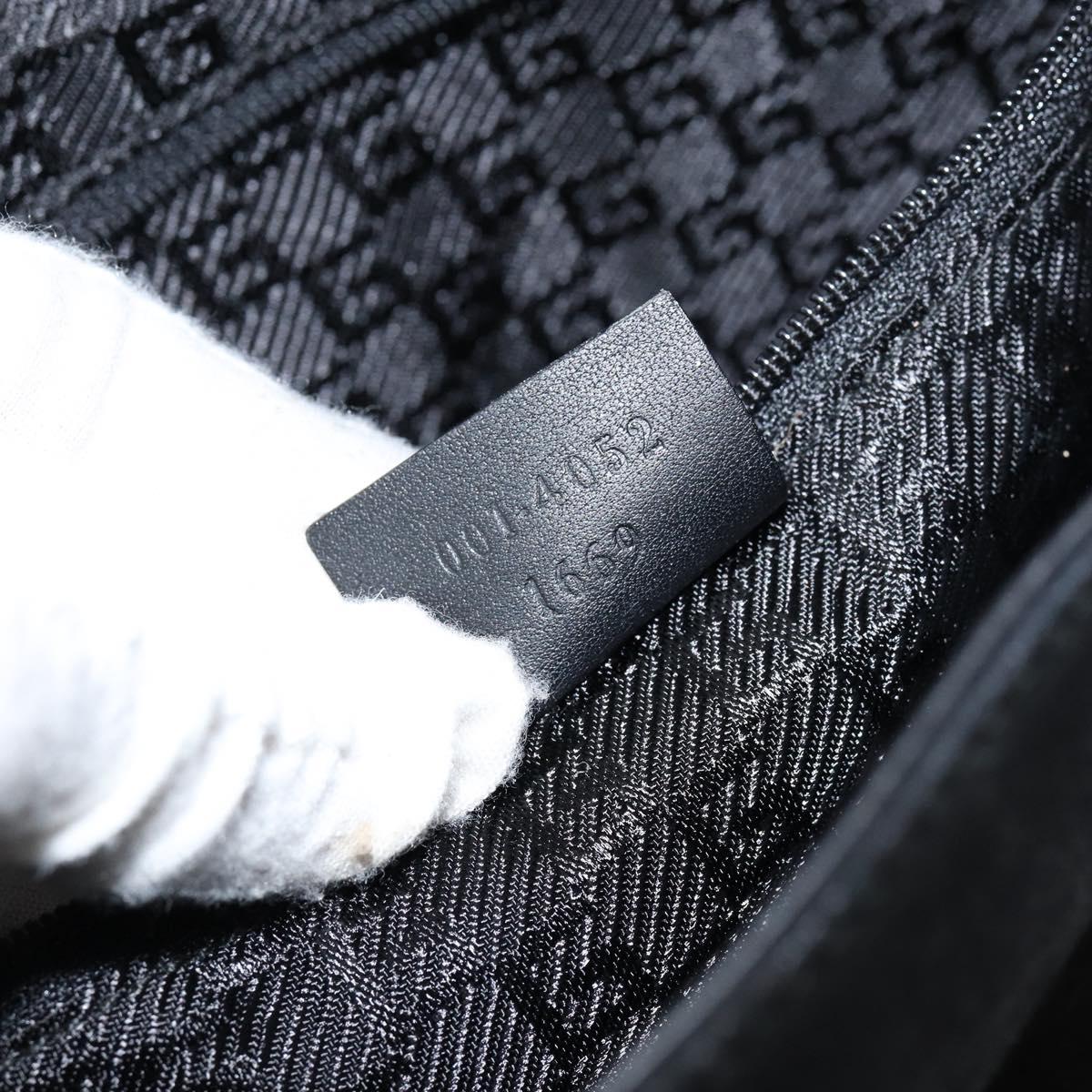 GUCCI Jackie Shoulder Bag Suede Leather Black Silver 001 4052 1669 Auth BA6564