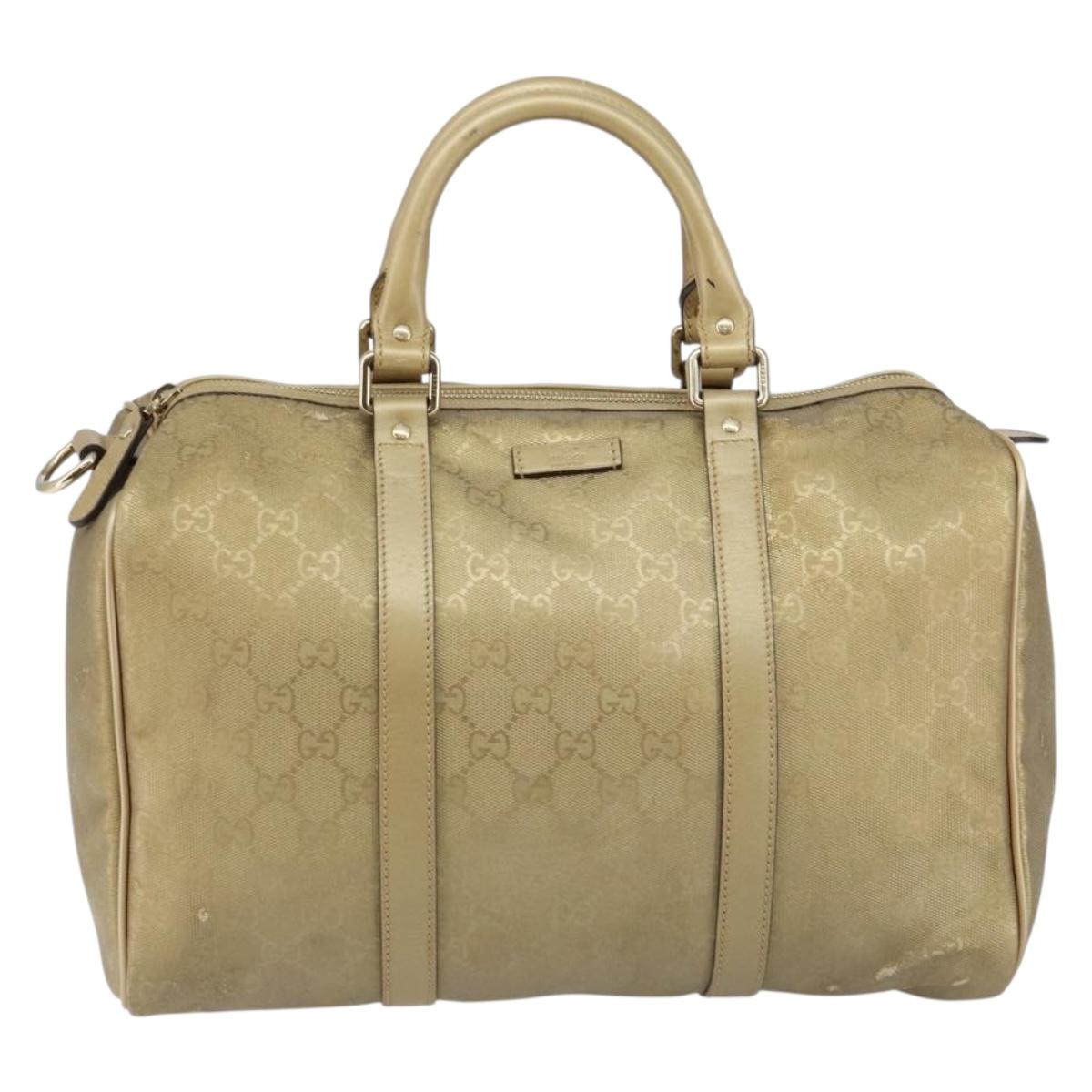 GUCCI GG Implementation Boston Bag PVC Gold 193603 Auth BA6566