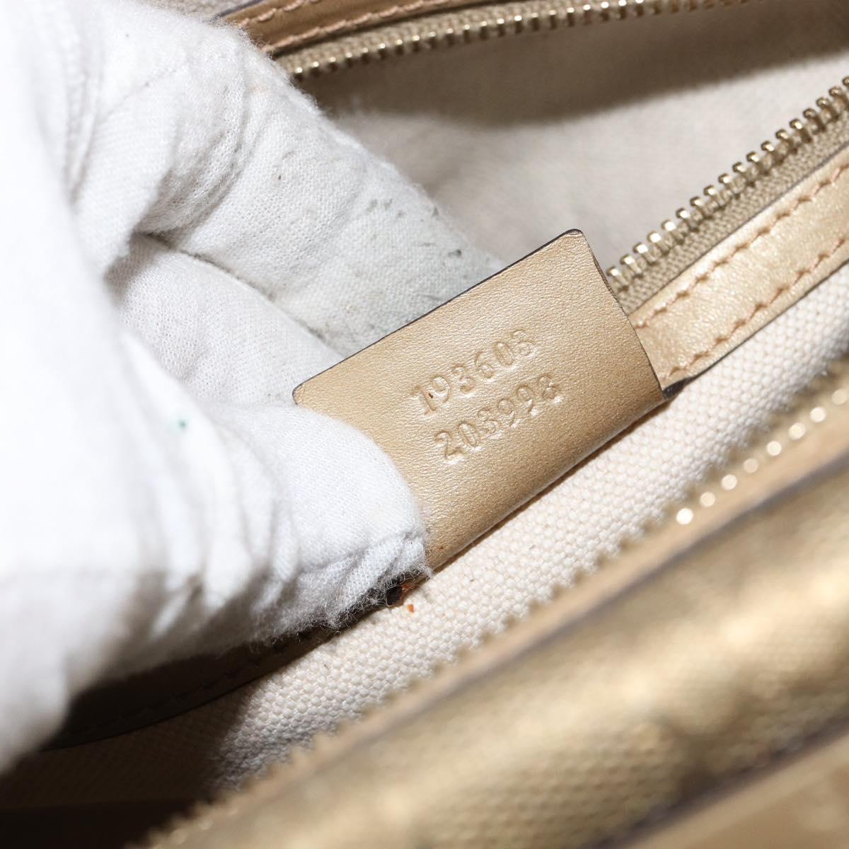 GUCCI GG Implementation Boston Bag PVC Gold 193603 Auth BA6566