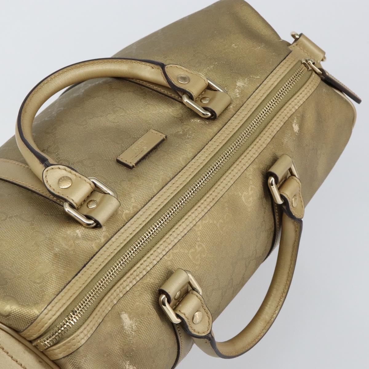 GUCCI GG Implementation Boston Bag PVC Gold 193603 Auth BA6566