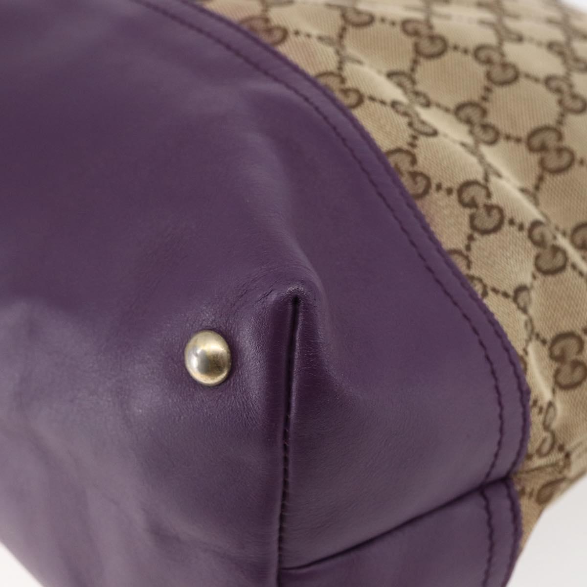 GUCCI GG Canvas Tote Bag Beige Gold 282325 Auth BA6568