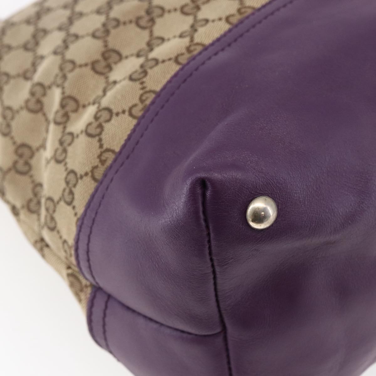 GUCCI GG Canvas Tote Bag Beige Gold 282325 Auth BA6568