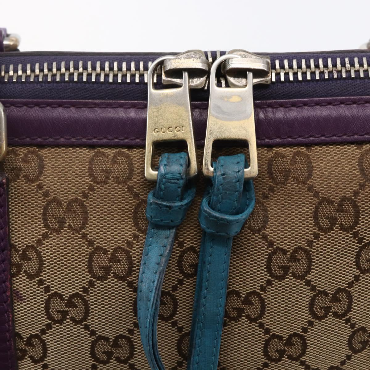 GUCCI GG Canvas Tote Bag Beige Gold 282325 Auth BA6568