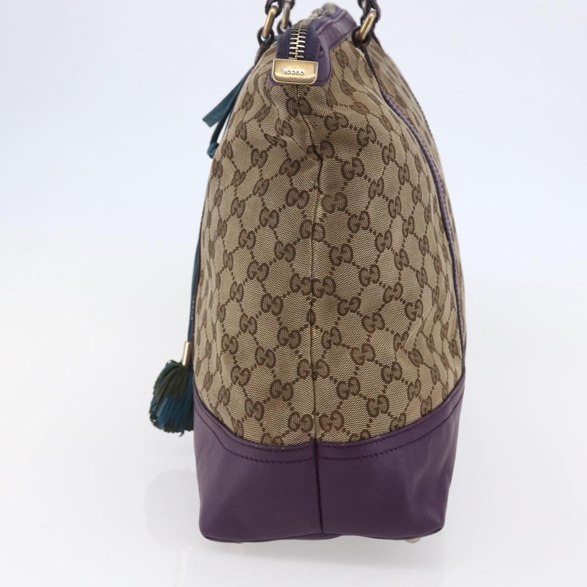 GUCCI GG Canvas Tote Bag Beige Gold 282325 Auth BA6568