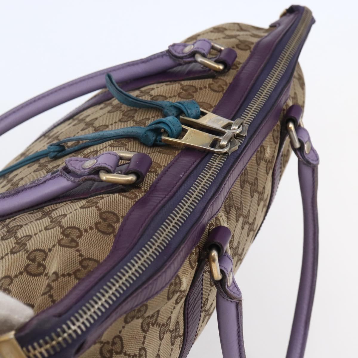GUCCI GG Canvas Tote Bag Beige Gold 282325 Auth BA6568