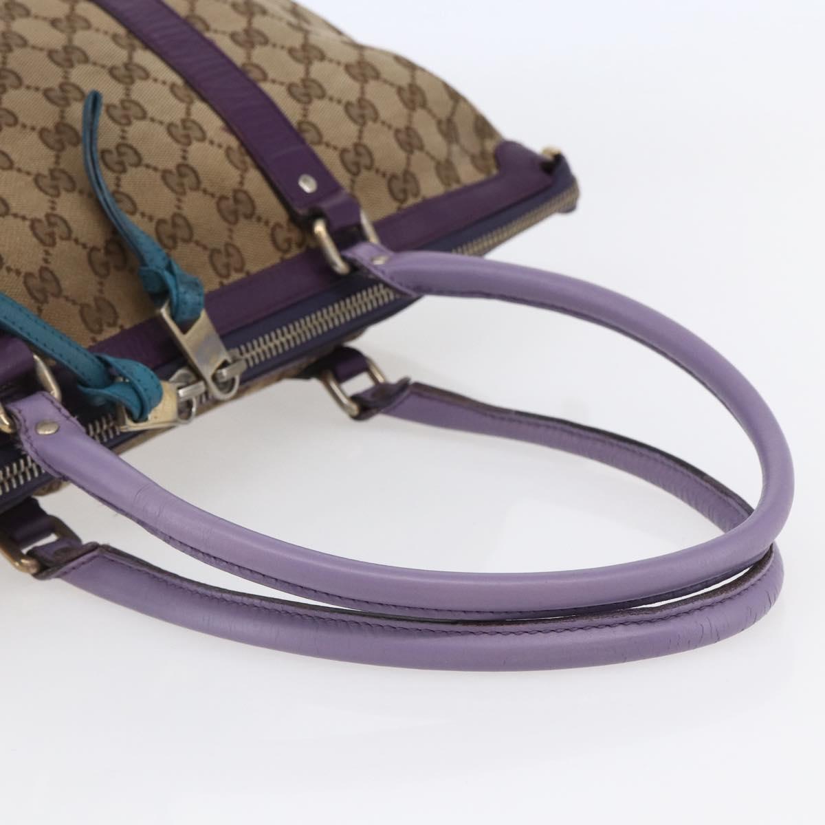 GUCCI GG Canvas Tote Bag Beige Gold 282325 Auth BA6568