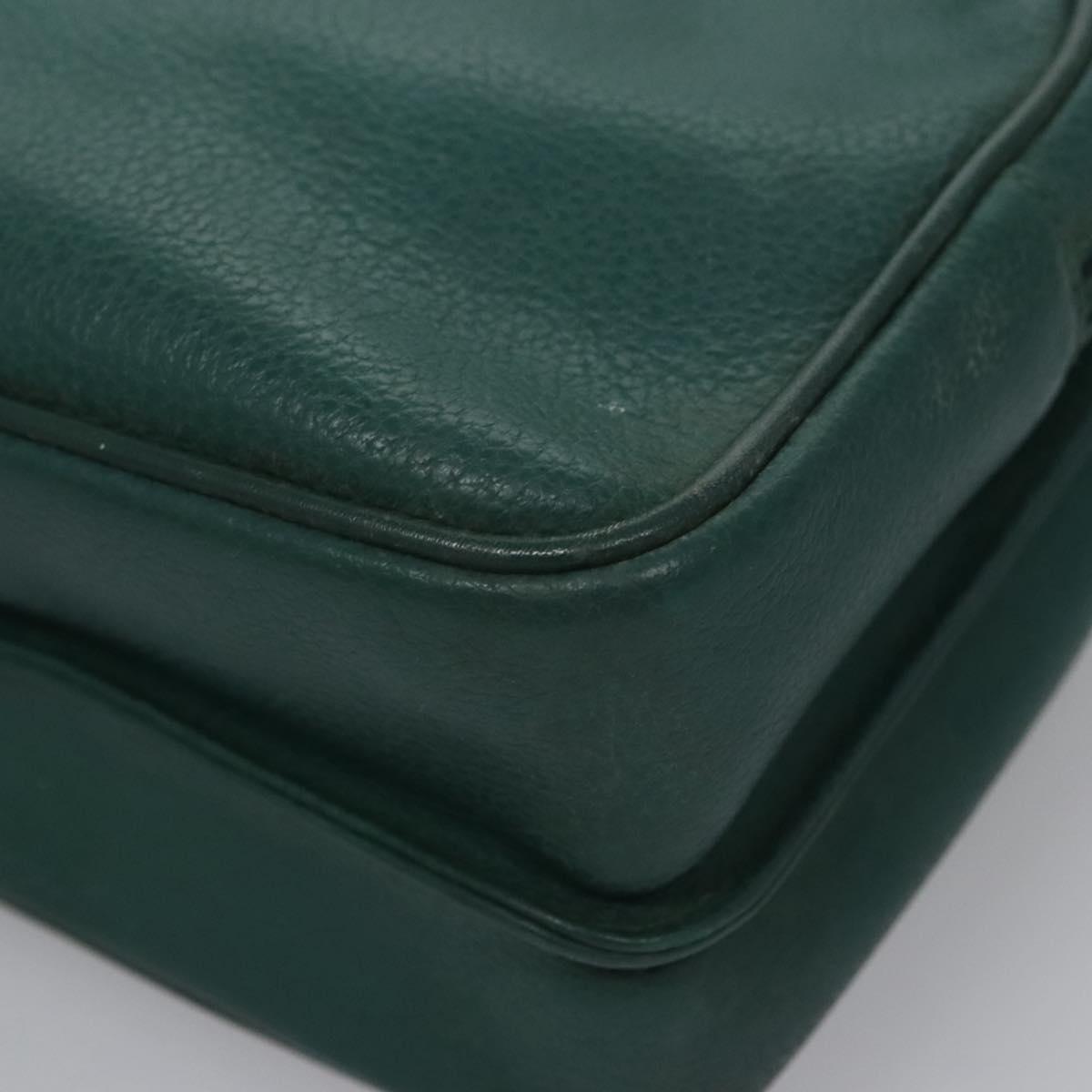 GUCCI Shoulder Bag Leather Green Gold 007 23 0114 Auth BA657