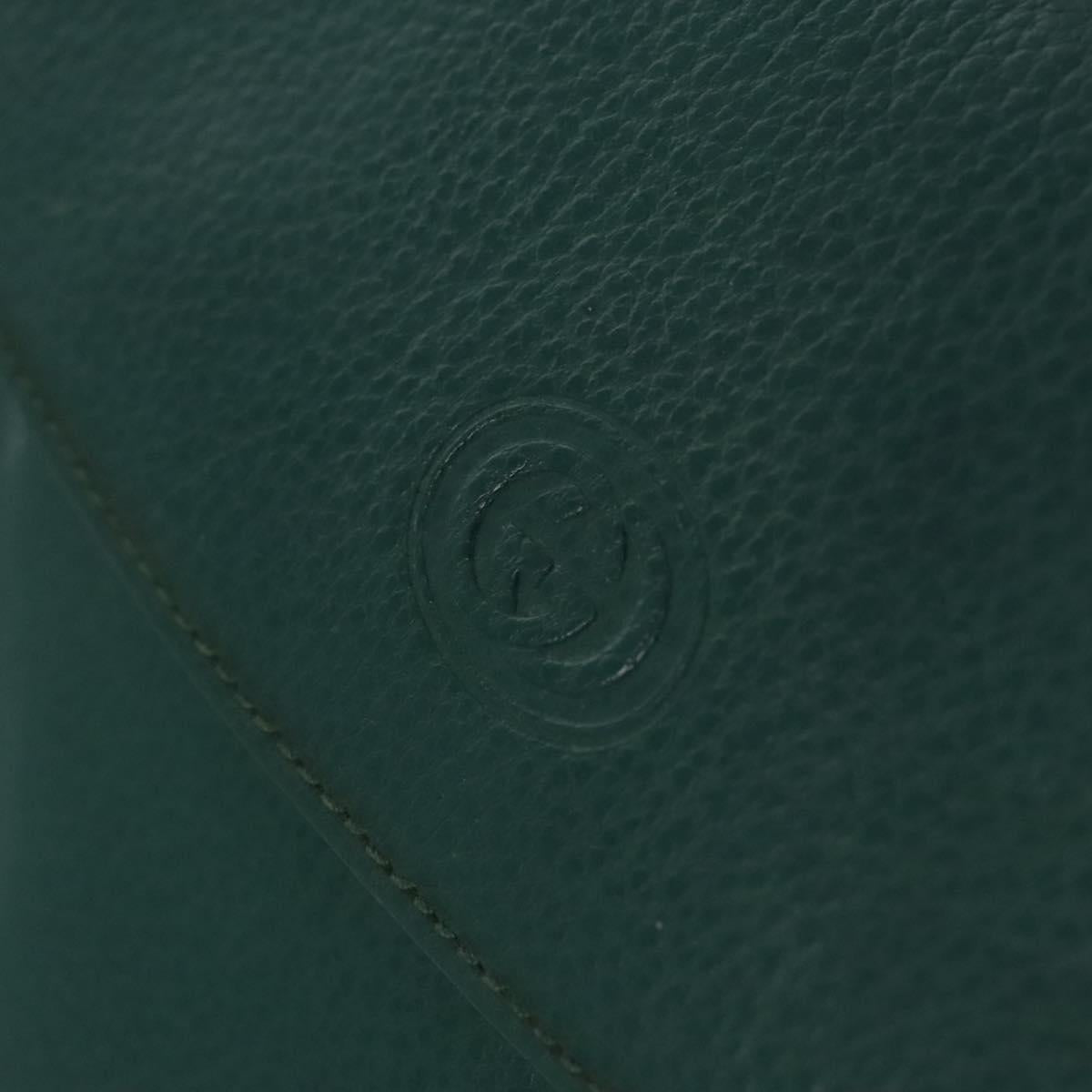 GUCCI Shoulder Bag Leather Green Gold 007 23 0114 Auth BA657