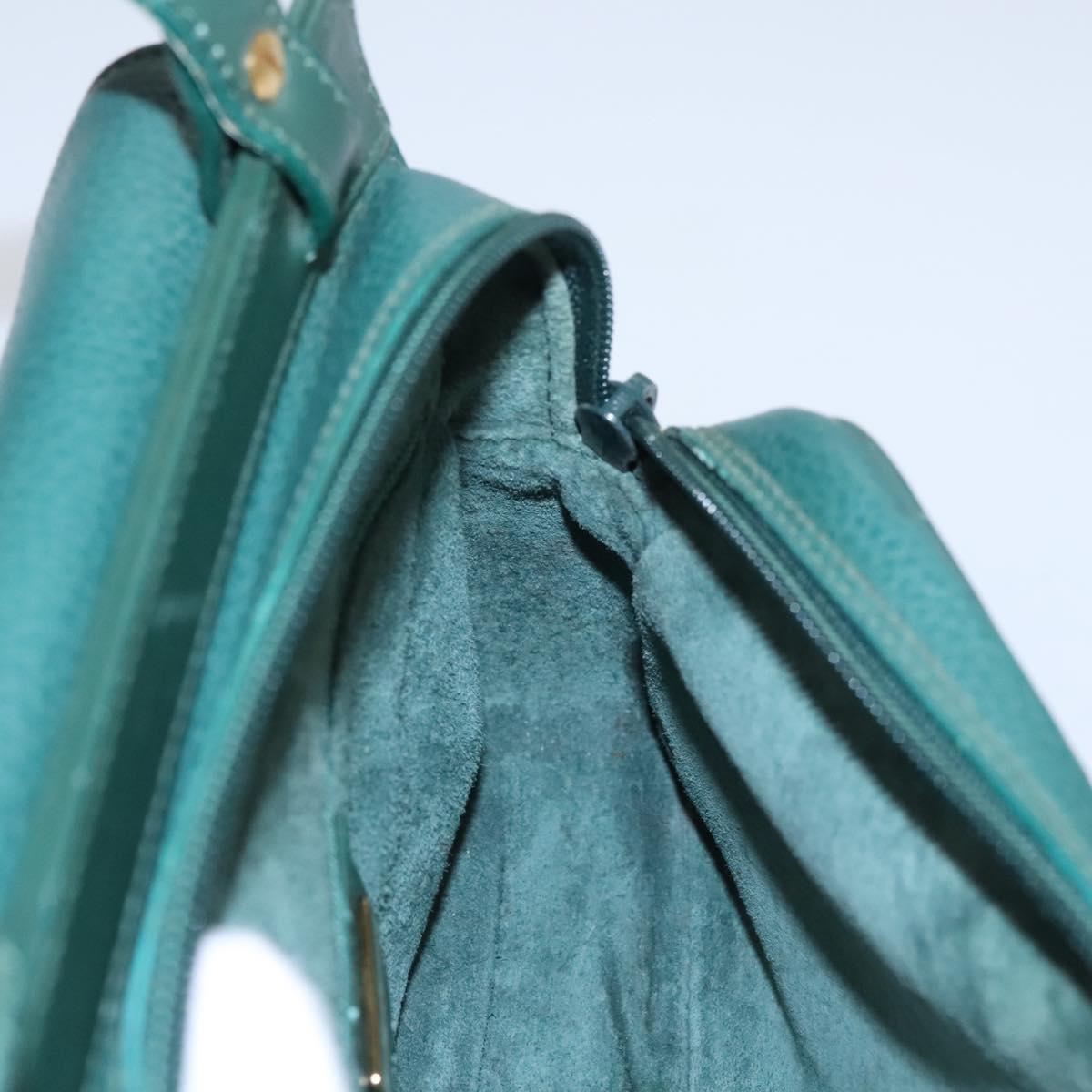 GUCCI Shoulder Bag Leather Green Gold 007 23 0114 Auth BA657