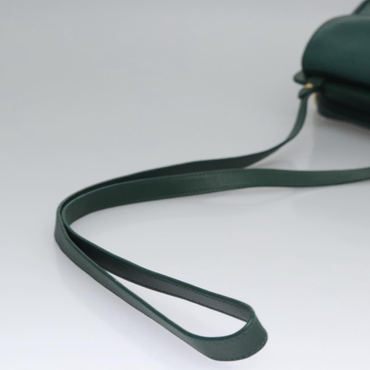 GUCCI Shoulder Bag Leather Green Gold 007 23 0114 Auth BA657