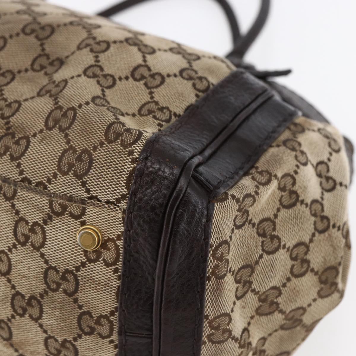 GUCCI GG Canvas Tote Bag Beige Gold 247183 Auth BA6570