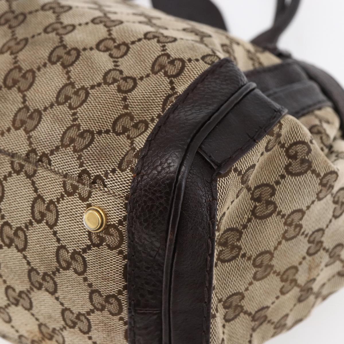 GUCCI GG Canvas Tote Bag Beige Gold 247183 Auth BA6570
