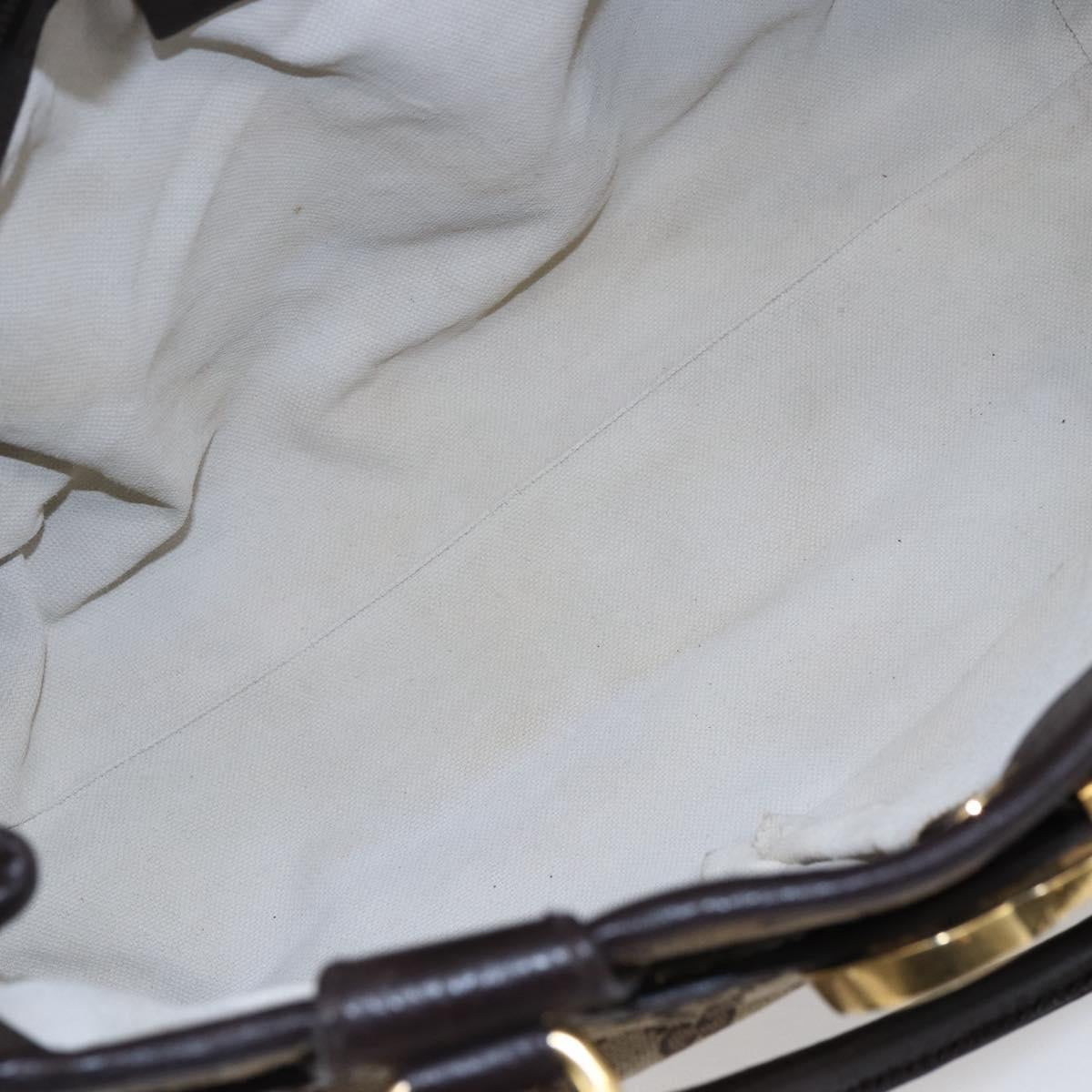 GUCCI GG Canvas Tote Bag Beige Gold 247183 Auth BA6570