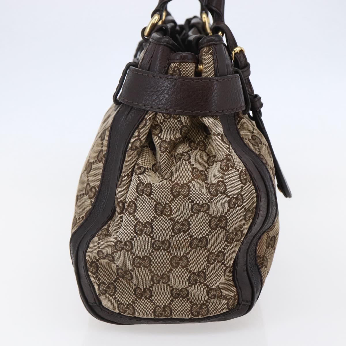 GUCCI GG Canvas Tote Bag Beige Gold 247183 Auth BA6570