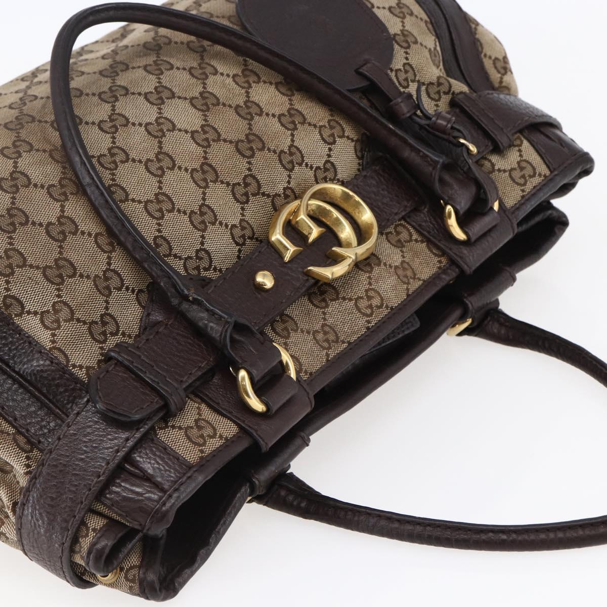 GUCCI GG Canvas Tote Bag Beige Gold 247183 Auth BA6570