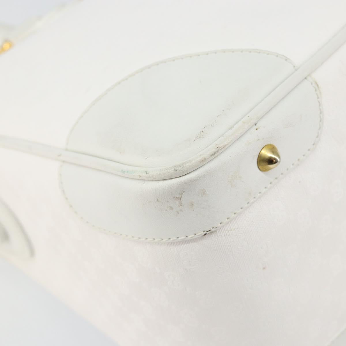 GUCCI Micro GG Supreme Boston Bag PVC 2way White Gold 002 123 0167 Auth BA6571